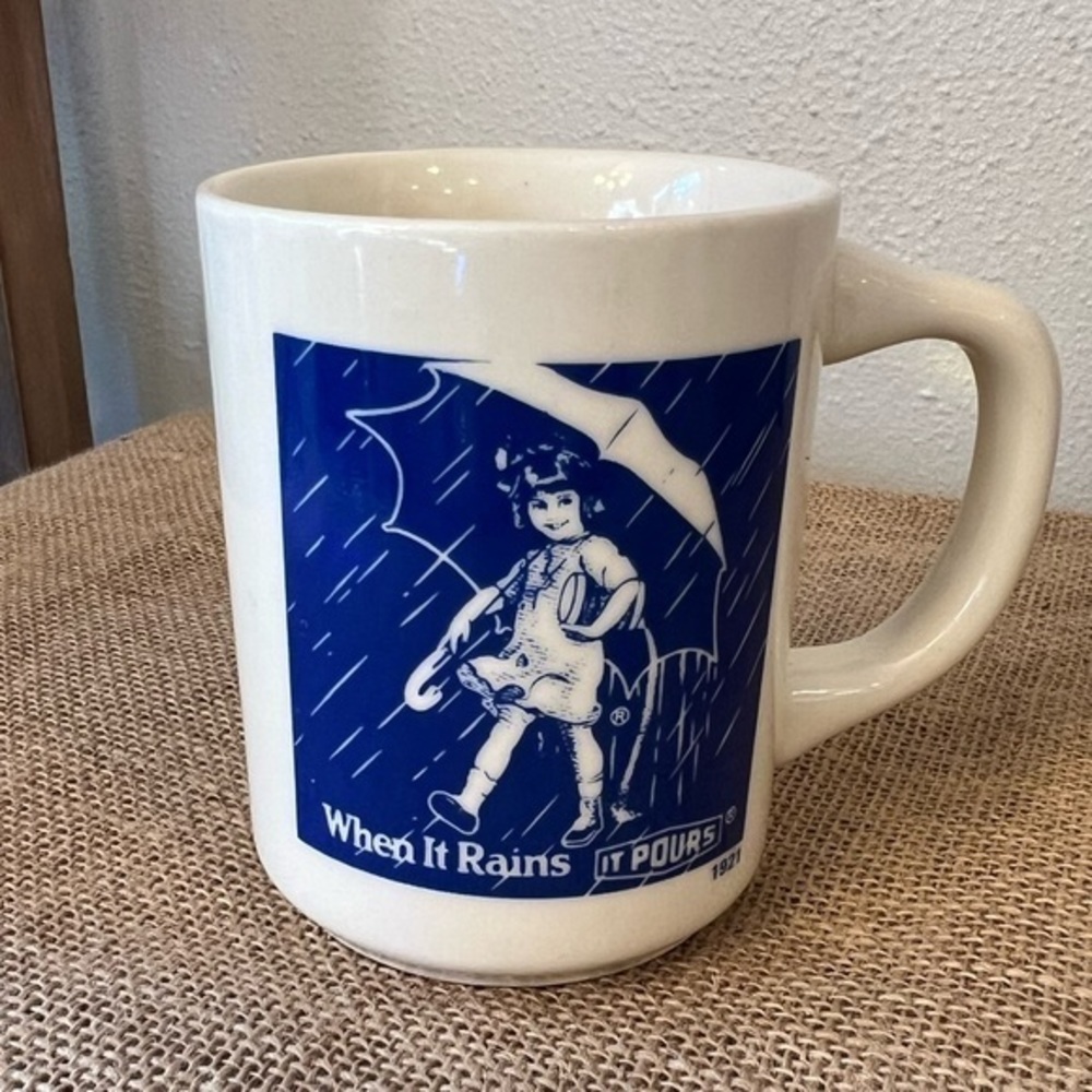 Vintage Morton Salt Coffee Cup w/ 1921 Advertising Logo